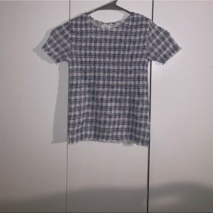 Stretchy White and blue Zara shirt